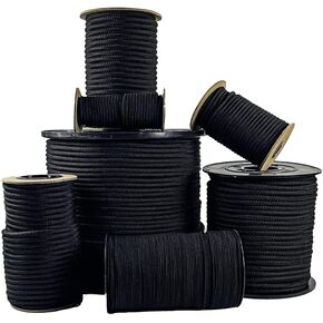 SGT KNOTS Diamond Grip Black Bungee Cord - 100% Stretch Elastic Cord and Absorbent Bungee Shock Cord for Camping, Kayak Deck, Crafting (1/2" x 10ft)