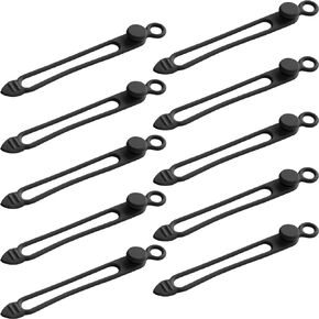 TENOC Silicone Cable Ties 10 Pcs Yellow Reusable Cable Holder Elastic Cord Straps Flexible Wire Organizer for Phone Tablet Charging Cable and Headset or Others