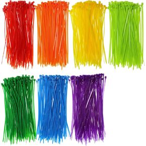 6 Inch Assorted Colored Nylon Cable Wire Ties Heavy Duty Self-Locking Zip Ties for Home Office Garage and Workshop,700 Pieces