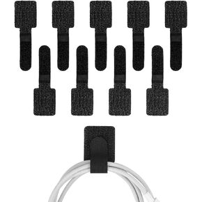 30pcs Adhesive Cable Ties, Black Double Coated Tissue Tape Zip Tie Loop Wire Organizer Adhesive Mounts with Strong Fixation for Home Office