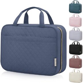 Travel Toiletry Bag for Women, Portable Makeup Cosmetic Bag with Hanging Hook, Travel Essentials 3 in 1 Packing Organizer Travel Bag for Accessories, Shampoo, Full-size Container, Toiletries