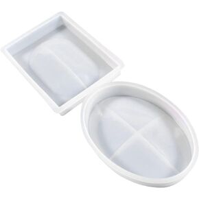 ARTIBETTER Resin Molds 2pcs Soap Dish Resin Silicone Soap Holder Sponge Scrubber Ring Dish Jewelry Tray Epoxy Resin Casting Resin Coaster Molds