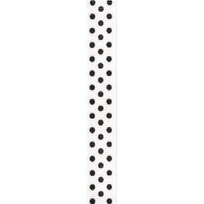 Offray, White & Black Colored Confetti Dot Grosgrain Craft Ribbon, 5/8-Inch x 9-Feet