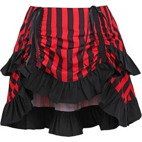 Daisy corsets Women's Red/Black Striped Ruched Bustle Skirt