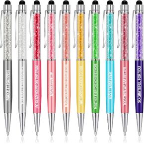 Laumoi Employee Appreciation Gifts Inspirational Motivational Pens Thank You Pens 2 in 1 Crystal Stylus Pen Appreciation Gifts for Office Coworker Colleague Team Events(10 Pieces)