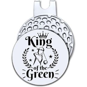 King of The Green Golf Ball Marker with Magnetic Hat Clip, Funny Golf Accessories and Golf Gifts for Men Husband Dad Grandpa Him, Birthday for Golf Fan Golfer Golf Lovers