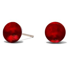 Recycled Vintage 1940's Red Beer Bottle Simple Post Earrings