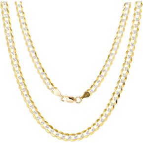 Nuragold 10k الذهب الأصفر الصلبة 5mm سلسلة الكوبية كبح ربط الماس قطع تمهيد اثنين من لهجة قلادة قلادة، مجوهرات رجالي 16 "18" 20 "22" 24 "26" 28 "30"