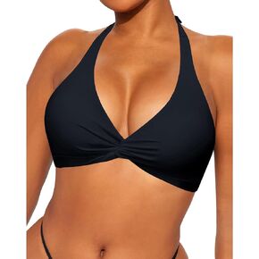 Women Push Up Bikini Top Halter Bikini Bathing Suit Tops Padded Swimsuit Tops only