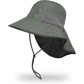 Sunday Afternoons Adventure Hat - Sun Hat for Men Women with Neck Flap, UPF 50+ UV Protective Hiking Fishing Hats, Wide Brim, Olive Terrain, L/XL
