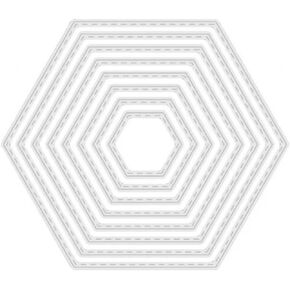 8Pcs Silver Hexagon Background Cutting Dies Metal Hexagon Die Embossing Stencils for Thanksgiving Christmas Greeting Card Paper DIY Craft Decoration Card Making Accessories Scrapbooking Die-Cuts