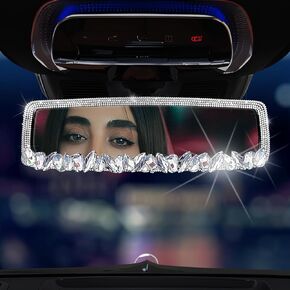 Bling Car Rearview Mirrors Decorations Rear View Mirror with HD Glass Rhinestones Automotive Interior Mirrors diamond Bling car Accessories for Women