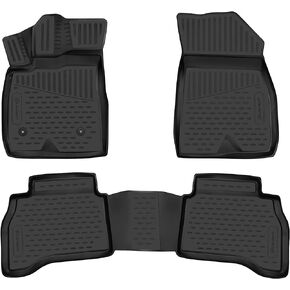Fits 2020-2024 Chevrolet Trailblazer Floor Mats Front & 2nd Row Seat Liner Set 3D Custom Fit All-Weather Full Set Liners, Black (FWD-Front Wheel Drive)