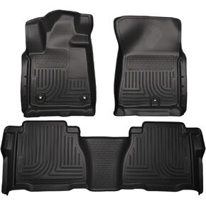 Husky Liners Weatherbeater Floor Mats | Fits 2012-2013 Tundra CrewMax Double/CrewMax Cab | Front & 2nd Row, 3-pc Black - 99591