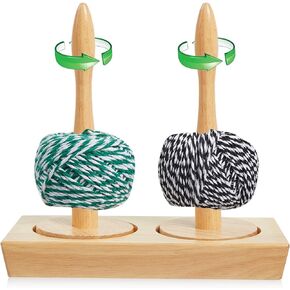 Double Yarn Holder Wooden Yarn Skein Holder Yarn Holder Dispenser for Crocheting Knitting Embroidery Accessory Gift Classic Wooden Spinning Yarn