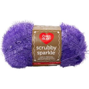 Red Heart Sparkle Scrubby Yarn – Perfect for Knitted or Crocheted Washcloths – Avocado