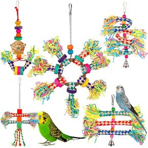 Bird Toys, 2PCS Bird Chew Toys Hanging Bird Toys for Parakeets, Bird Foraging Toys for Small and Medium Parrots Cockatiel Toys, Cockatiel, Budgie Toys, and Cage Accessory