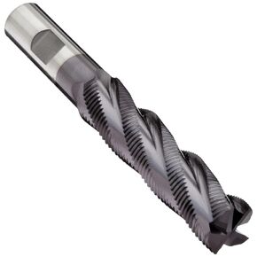 YG-1 E9A86TF High Speed Steel (HSS) Square Nose End Mill, Long Reach, Weldon Shank, TIALN Multilayer Finish, Roughing Cut, 30 Deg Helix, 4 Flutes, 4" Overall Length, 0.375" Cutting Diameter, 0.375" Shank Diameter