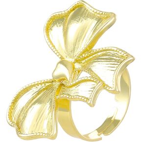 Cute Bow Rings Metal Bow Tie Ring for Girls Multi Color Vintage Rings Alloy Open Ring Bow Adjustable Ring Jewelry for Women