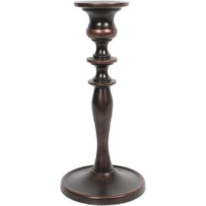 Hosley Set of 2 Antique Bronze Taper Candle Holders 8 Inches High Classic Elegance Great for Party Favor Gifts Weddings