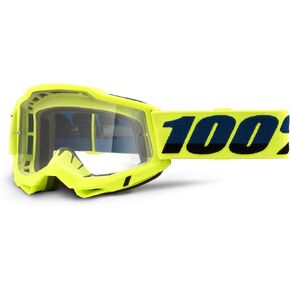 100% Accuri 2 Motocross & Mountain Biking Adult Goggles (Fluo Yellow - Clear Lens)