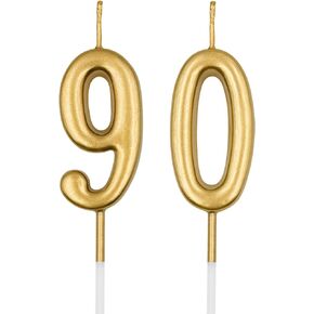 90th Birthday Candles, Rose Gold Number 90 Candle for Cake, Happy Birthday Cake Topper Decoration for Birthday Anniversary Celebration Party Supplies
