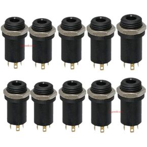 3.5MM Mini Stereo Panel Mount Jack Connector - 3.5MM Headphone Audio Video Female Vertical Jack Socket Plug with Nuts,Full Gold-Plated High Temperature 4 Channel, Pack of 10, Lsgoodcare