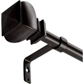 BINO Window Curtain Rod - 42" to 120", Matte Black - Drapery Curtain Rods for Windows Drapery Rods Adjustable Curtain Rod Modern Curtain Rod Window Rods for Curtains Decorative Curtain Rods
