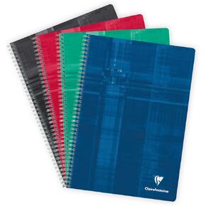 Clairefontaine Wirebound Notebook - Graph w/4 tabs 112 sheets - 8 1/4 x 11 3/4 - Sold Individually (Assorted Cover Color Chosen at Random)