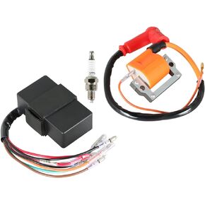 Golf Cart Ignition Coil CDI Box Spark Plug Replacement for Yamaha G1 Golf Cart 2 Cycle 1979-1986 J10-85540-20-00 355-82310 8H4-82310-20-00