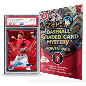 Shohei Ohtani PSA Graded Card Mystery Power Pack - 1 PSA Graded Ohtani Card and 2 Packs of Cards Per Pack - Amazon Exclusive