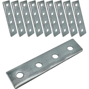 4 Hole, Flat Plate Connector Bracket for 1/2" Bolt in 1-5/8" Strut Channel - Heavy Duty, Electro-Galvanized