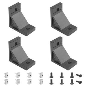 4 Sets Heavy 4040 Corner Bracket Connector for 8mm Slot Aluminum Extrusion Profile Black with Spring T Nuts Screw