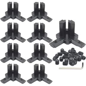 8PCS 2020 Extrusion Cube Connectors 2020 Aluminum Extrusion 3 Way Corner with 8PCS 2020 Series Extruded Profiles End Bracket and Screws