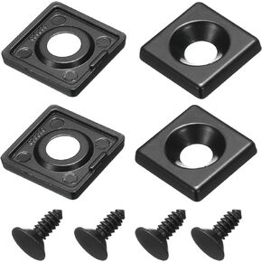 MECCANIXITY 4Pcs 2020 EU Standard T-Slot 7mm Hole Dia Aluminum Extrusion End Cap 20x20mm Black for Fish Tank Rack, Storage Rack with Push-in Fastener