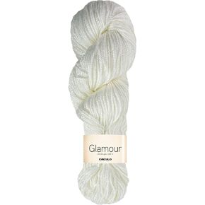 CIRCULO Glamour Yarn, 244 yds / 3.52 oz of Cotton and Viscose, Luxury Blend for Fashion and Comfort, Sport Weight #2, Color 1112 - Cream
