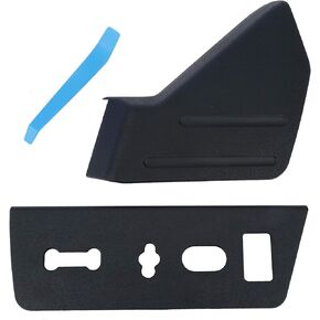 Front Left Driver Seat Trim Cover Panel & Seat Switch Housing Panel Bezel(2PCS). Fit for Ford F-150 2009-2014. Replaces Part #9L3Z-1661693-CA,9L3Z-14A706-NA(Black).