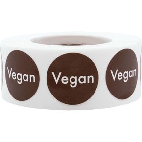 Vegan Food Rotation Labels .75 Inch Round Circle Dots 500 Adhesive Stickers