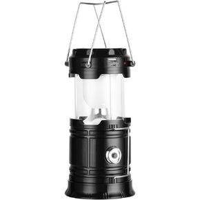 Solar Camping Lantern for Power Outages - USB Rechargeable Lamp Camping Essentials，Collapsible Portable Waterproof Solar Lights for Indoor Outdoor Emergency Light