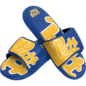 FOCO Pittsburgh Panthers NCAA Mens Colorblock Big Logo Gel Slide - L