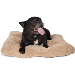 nononfish Crate Beds for Small Dogs Washable Fit Metal Dog Crates or Cage with Zipper,Extra Soft Black Dog Crate Mat 24 inch with Anti-Slip Bottom Kennel Pad Helps Ease Pet Anxiety,24 x 18