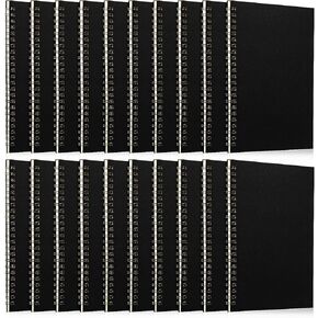 20 Pack A5 Spiral Notebook College Ruled Spiral Notebook Bulk 5.5 x 8.3 Inches Hardcover Kraft Notebooks Lined Travel Writing Notebooks Journal Notepad for Office, 50 Sheets 100 Pages (Black)