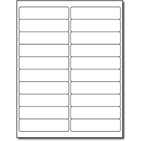 Adhesive 1" x 4" Labels, 20 Labels per Sheet - Blank White Matte Finish - Printable Mailing Address Stickers for Inkjet/Laser Printers - 25 Sheets / 500 Labels