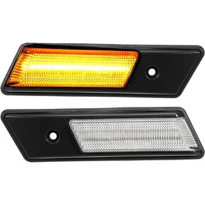 X AUTOHAUX 1 Pair Clear Lens Front Sequential LED Side Marker Light for BMW E36 1992-1996 Dynamic Flash Turn Signal Indicator Marker Lamp Assembly Yellow Light