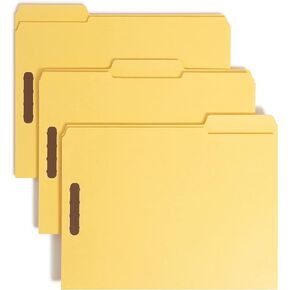 Smead 100% Recycled Fastener File Folder, 2 Fasteners, Reinforced 1/3-Cut Tab, Letter Size, Blue, 50 per Box (12041)