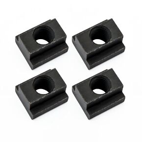 4pcs Threaded T-Slot Nuts, Black Oxide Finish Hardware Sliding Nuts T Track Accessories Hammer Head Fastener for Woodworking,Used in Machines Tool Tables (3/8"-16)