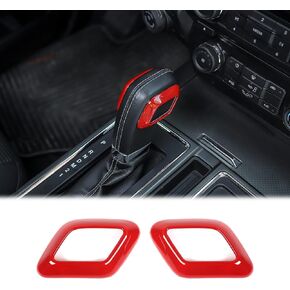 Voodonala Carbon Fiber Black Gear Shifter Head Deacorative Trim for Ford F150 2015 2016 2017 2018 2019 2020(ABS,2Pcs)