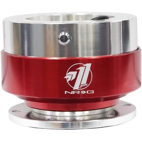 NRG Innovations NRG-SRK-100RD Gen 1.0 RACE 6-HOLE Steering Wheel Quick Release Adapter With Mounting Bolts, Quick Release Black Body/Red Chrome Ring