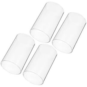 4pcs Candle Shade Lamp Shade Chimney Tube Candle Holder Glass Candle Holder Cover Glass Cup Cover Taper Candles Transparent Candle Cover Simple Accessories High Borosilicate Glass