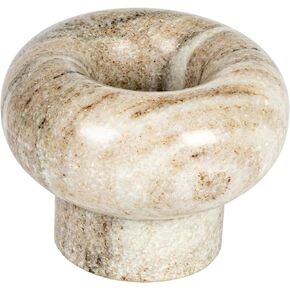 Bloomingville Round Marble, Beige Tealight Holder, 4.0" L x 4.0" W x 3.0" H